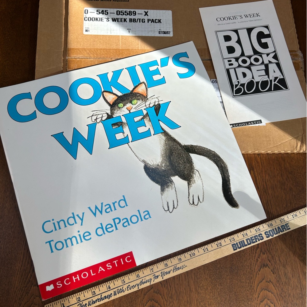Big (15x16) Book “Cookie’sWeek’ Cindy Ward & Tomie dePaola. Classic favorite!